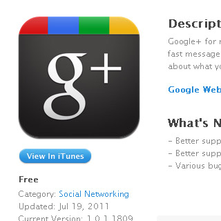Nueva app de Google + para el iPhone fifu